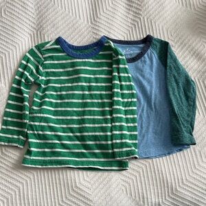 Primary- Green and Blue Striped Kids Shirt Set